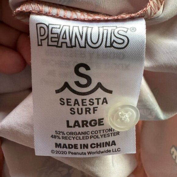 Seaesta Surf X Peanuts® Snoopy Shade Button Up Shirt, Rust Boys Medium - Picture 8 of 12